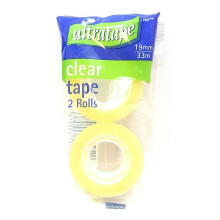 19MM X 33M CLEAR TAPE (TWIN PACK) , price is per pack containing 2 tapes