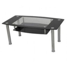 King Black Glass Coffee Table, Rectangle, 110cm x 60cm, for Living Rooms, Lounges, Study, etc