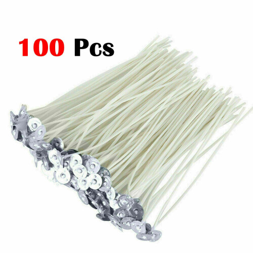 100PCS PRE WAXED CANDLE WICKS FOR CANDLE MAKING WITH SUSTAINERS 2