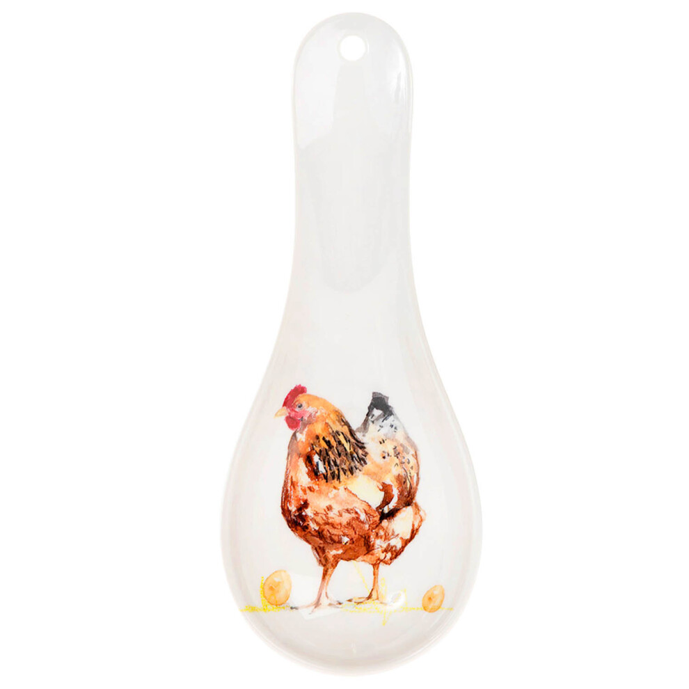 Melamine Chickens Design Spoon Rest Home Kitchen Utensils Holder Resting Tools