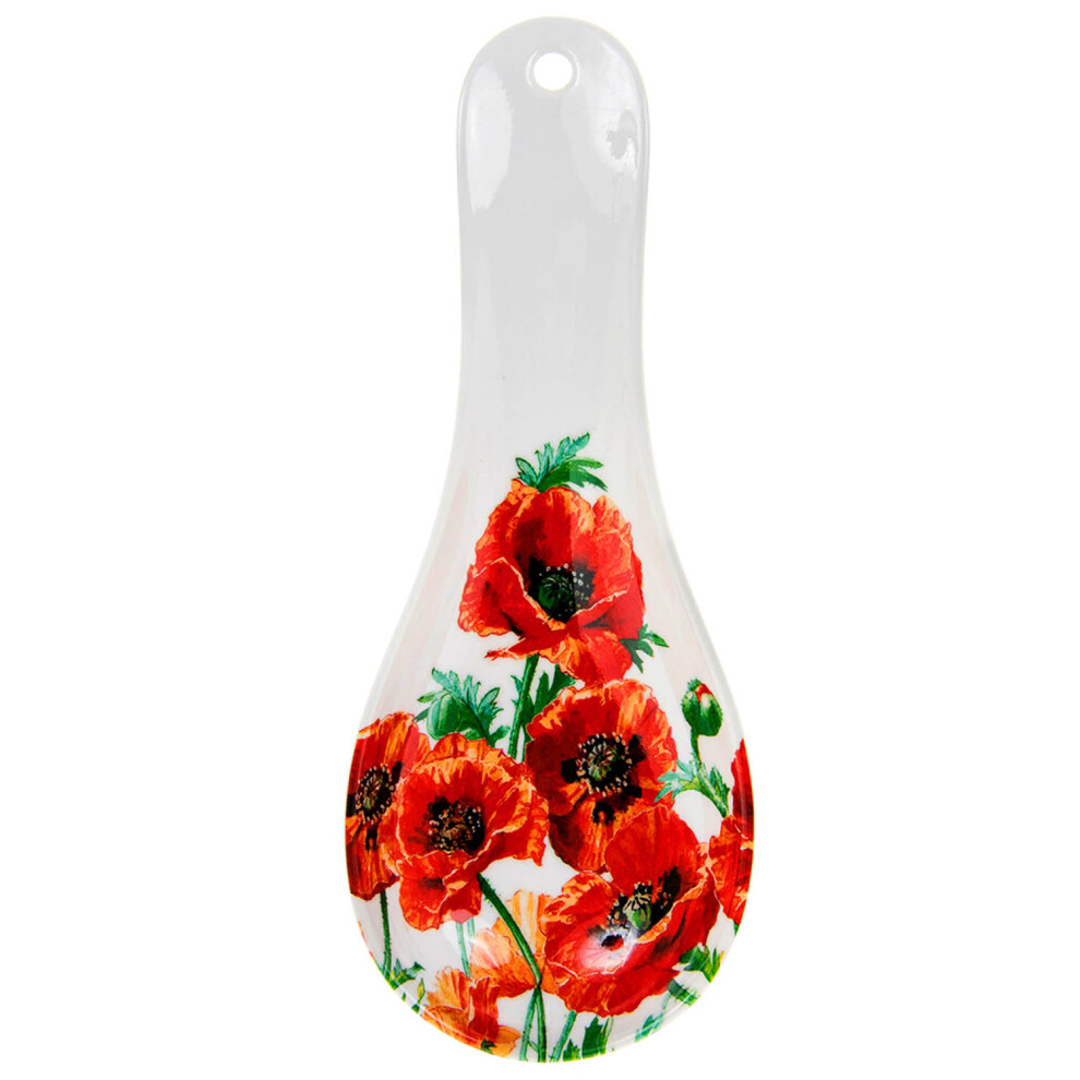 Melamine Poppy Flower Spoon Rest Home Kitchen Utensils Tidy Holder Resting Tools