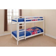 (3ft Single, White) Hillingdon Wooden Bunk Bed