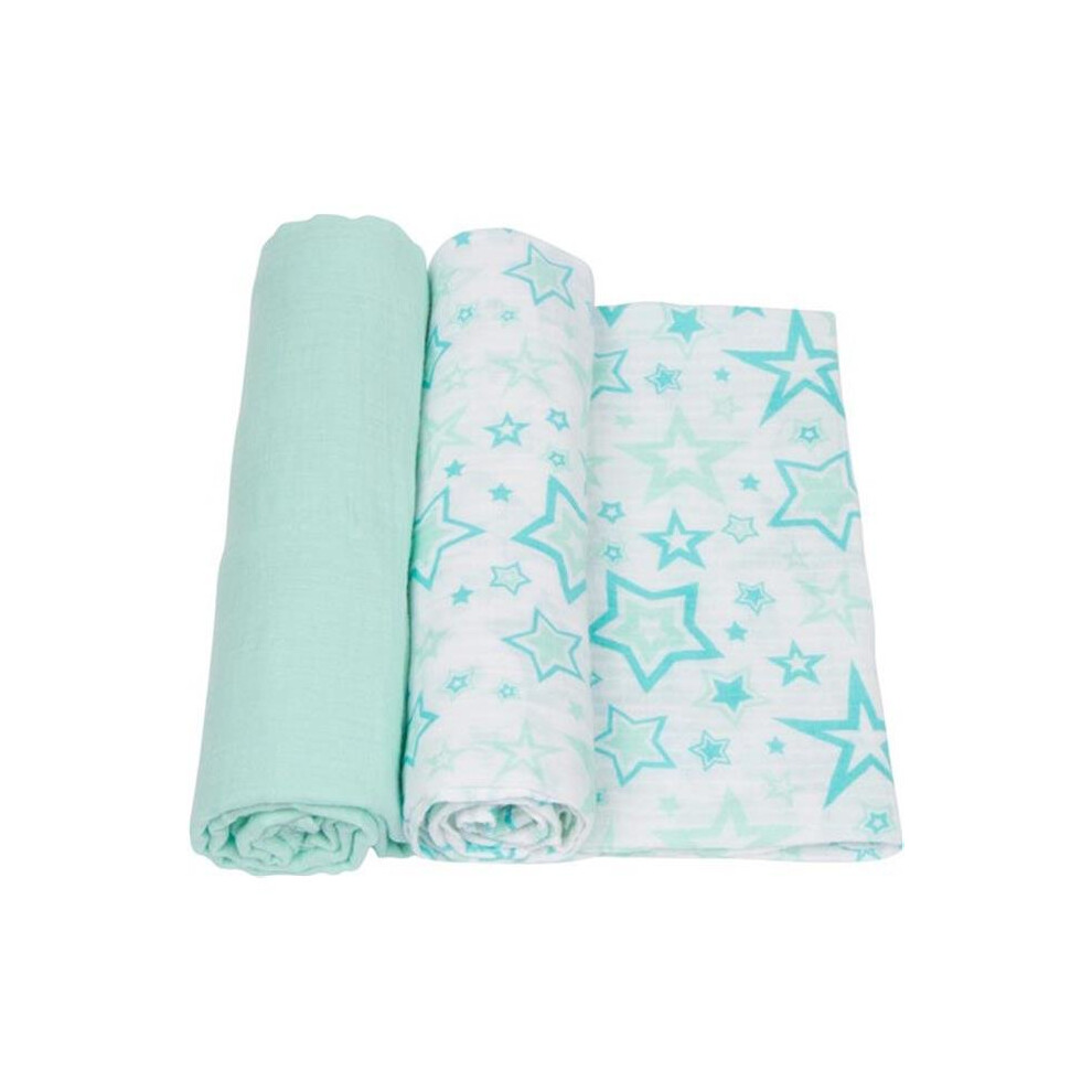 Aqua Stars Muslin Swaddle, 2 Pack Mama'sboy