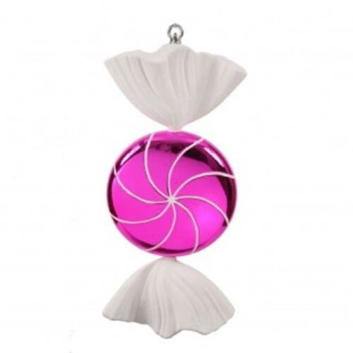 18.5 in. Pink White Swirl Candy