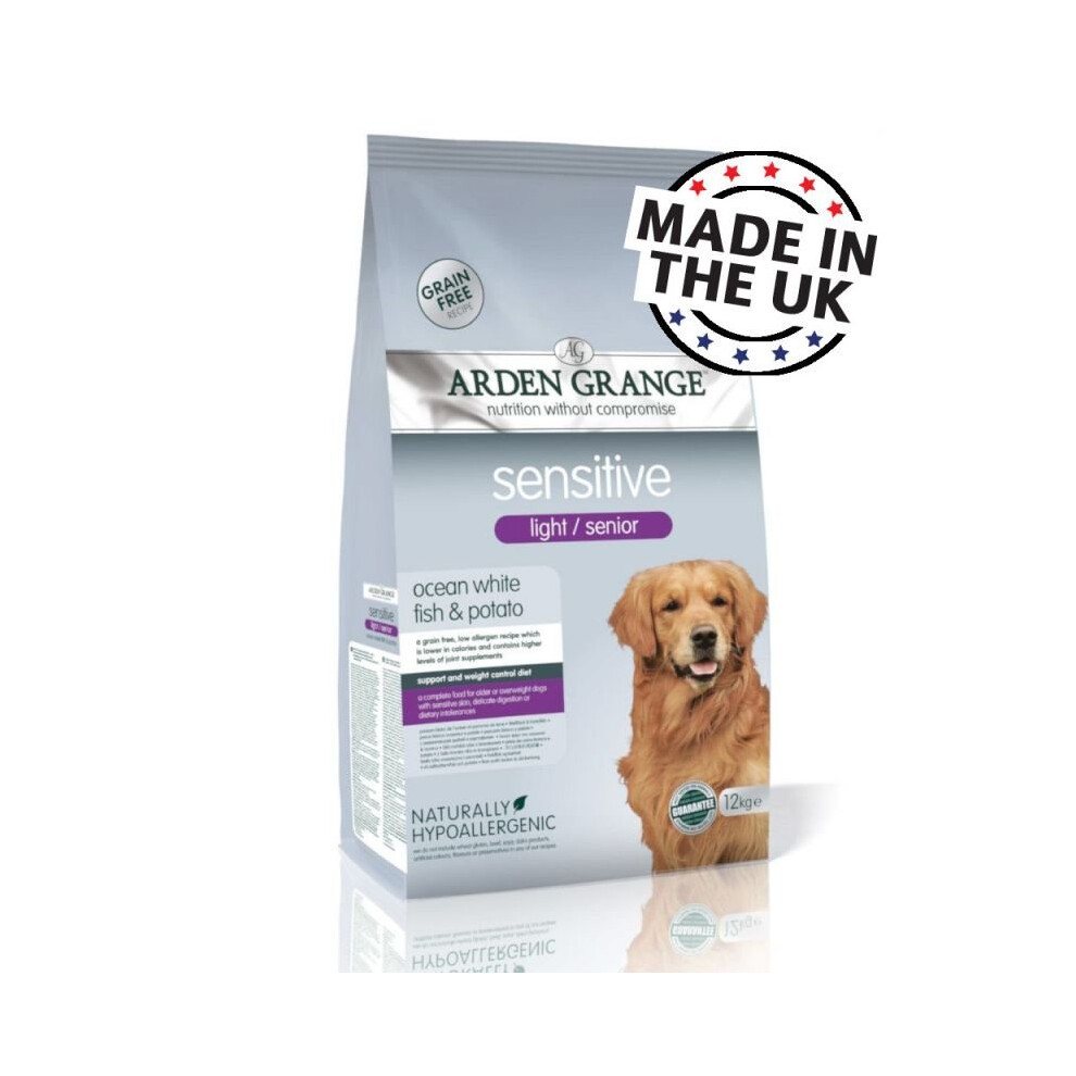 Arden Grange (12Kg Bag) Sensitive Senior/ -Free Ocean Fish & Potato Light/Grain/White