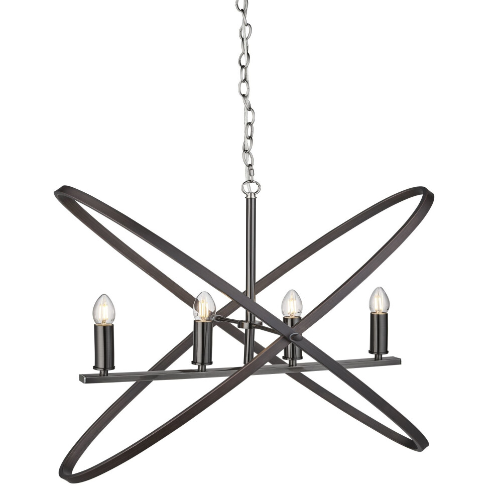 Searchlight Hoopla 4 Light Pendant Pewter