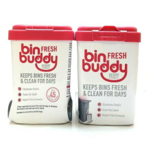 2 PCS FRESH BIN BUDDY BERRY FLAVOURED 450G EACH CLEANS BINS, ELIMINATES SMELLS, REPELS INSECTS AND SOAKS LIQUID UP TO 45 DOSES FOR A 120L BIN