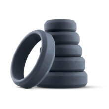 6-Piece Silicone Cock Ring Set - 6 Sizes (2.6-5.7 cm), Odorless, Body-Safe, Comfortable Flat Design Rings