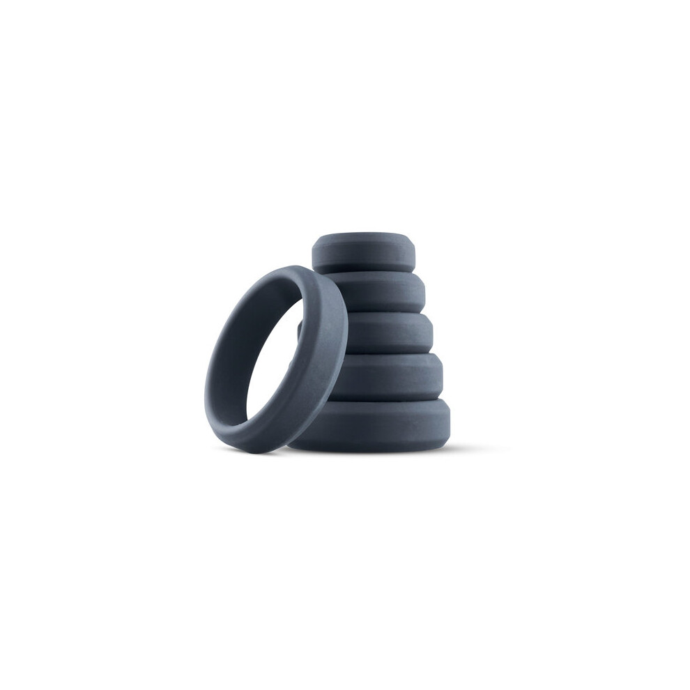 Boners 6-Piece Silicone Cock Ring Set - 6 Sizes (2.6-5.7 Cm), Odorless, Body-Safe, Comfortable Flat Design Rings