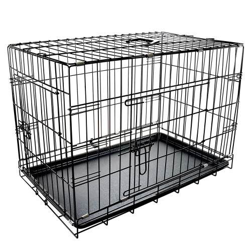 Dog Pet Training Transport crate Fold Flat cage Removable Tray Medium 1