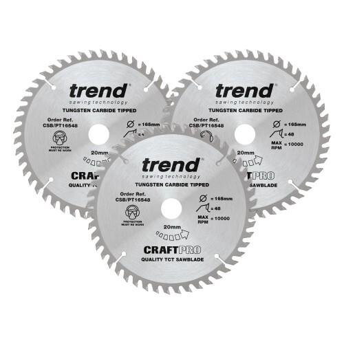 Trend Trend CSB/PT165/3PK 165mm Saw Blade Triple Pack