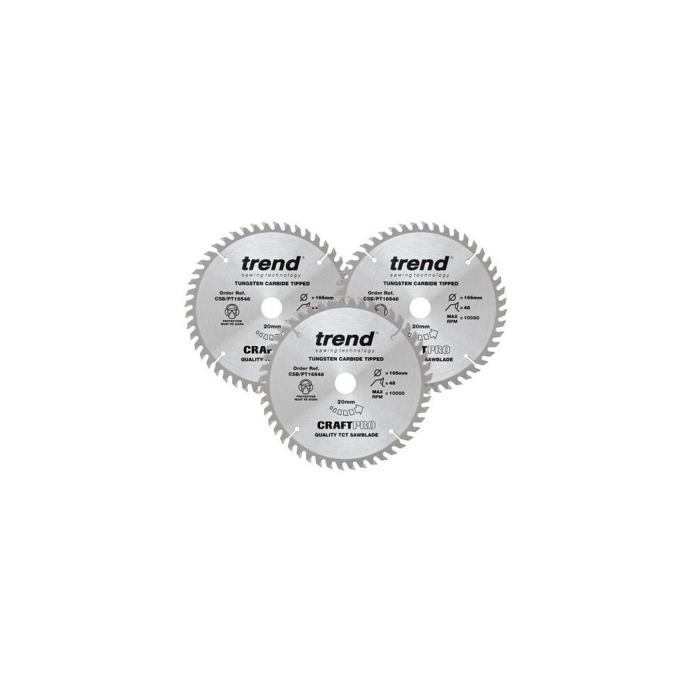 Trend CSB/PT165/3PK 165mm Saw Blade Triple Pack