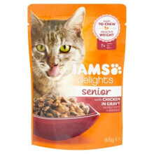 Iams Senior Cat 7+ Delights Chicken In Gravy Cat Food (24x85g)