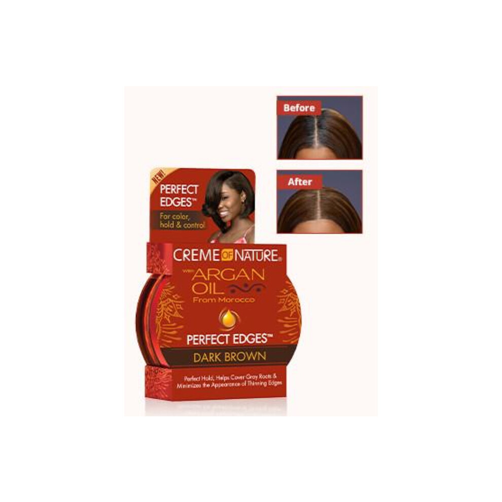 Crème of Nature Moroccan Argan Oil Perfect Edges Dark Brown 64g