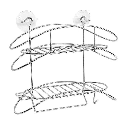 Stainless Steel Shower Caddy Bath Organizer Shelf Wire Basket Suction