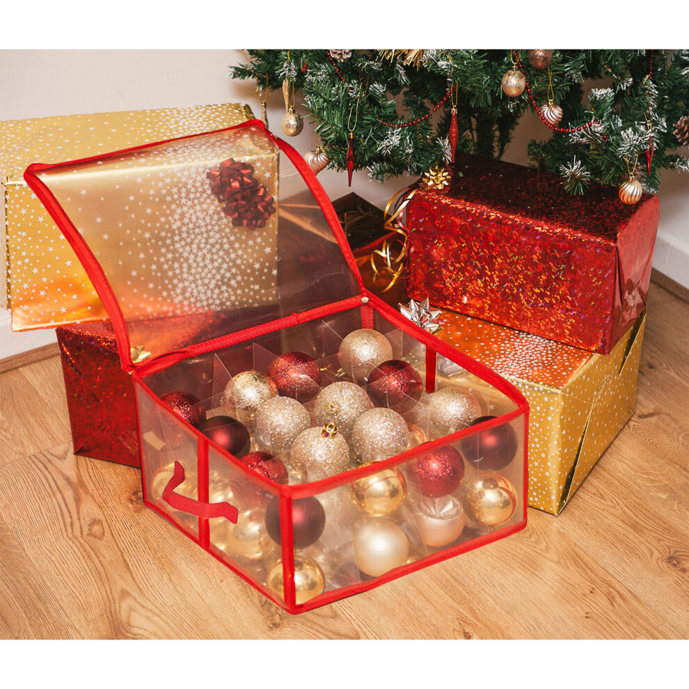 The Magic Toy Shop Ornament Storage Box For 32 Christmas Baubles