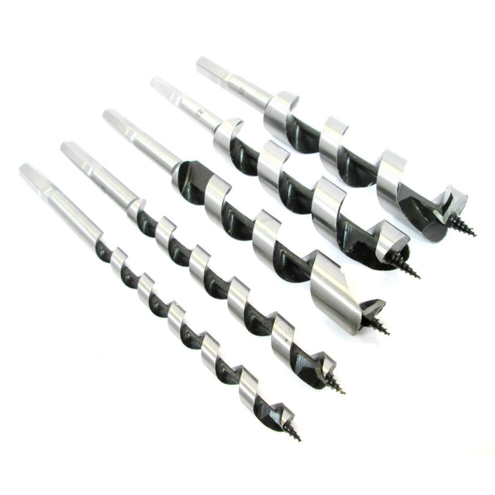 5PC AUGER DRILL BIT SET WOOD DRILLS HEX SHANK 10 13 19 22 25MM