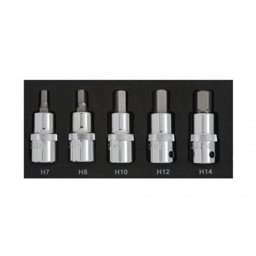 BlueSpot BlueSpot 5PCE 1/2" Drive Hex Bit Set 01507