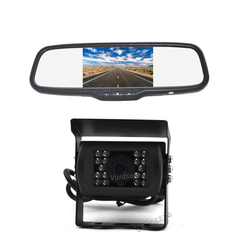 Vardsafe Rear View Reverse Parking Camera Mirror Monitor For Rv Motorhome Tractor Trailer Truck Red/Dark 8414799866181