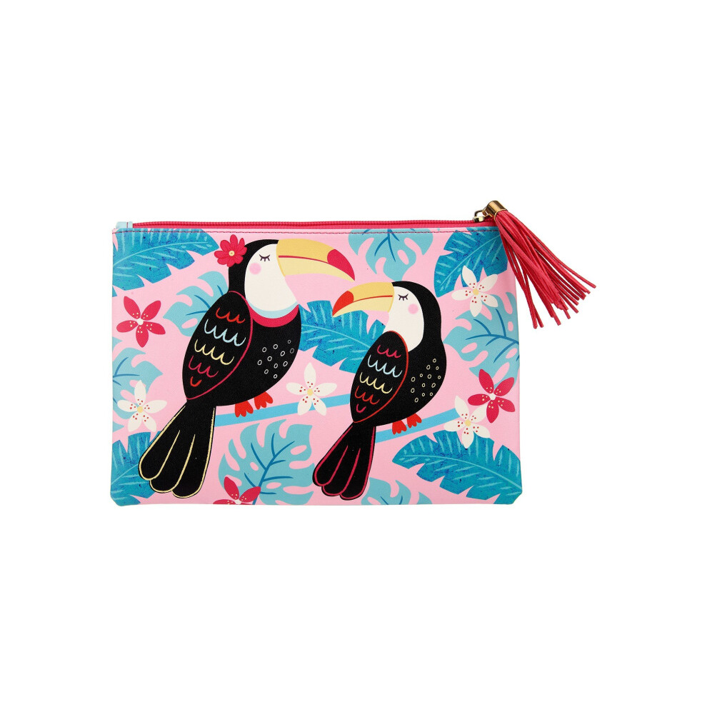 Sass & Belle Tiki Toucan Pouch - Toiletry Make Up Bag Multicoloured