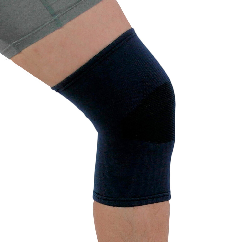 (Navy, XXL = 46-50cm) Medical Grade Elastic Compression Knee Support