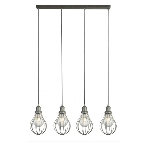 Searchlight Searchlight Balloon Cage 4 Light Pendant Pewter