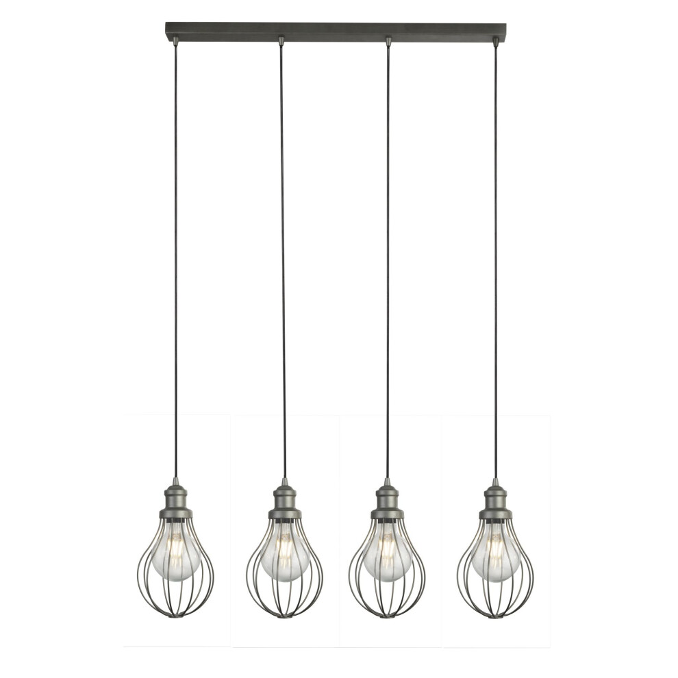 Searchlight Balloon Cage 4 Light Pendant Pewter