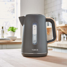 Tower T10037G Scandi Grey Wood Accents 3kW Quick Boil Cordless Rapid Boil Kettle