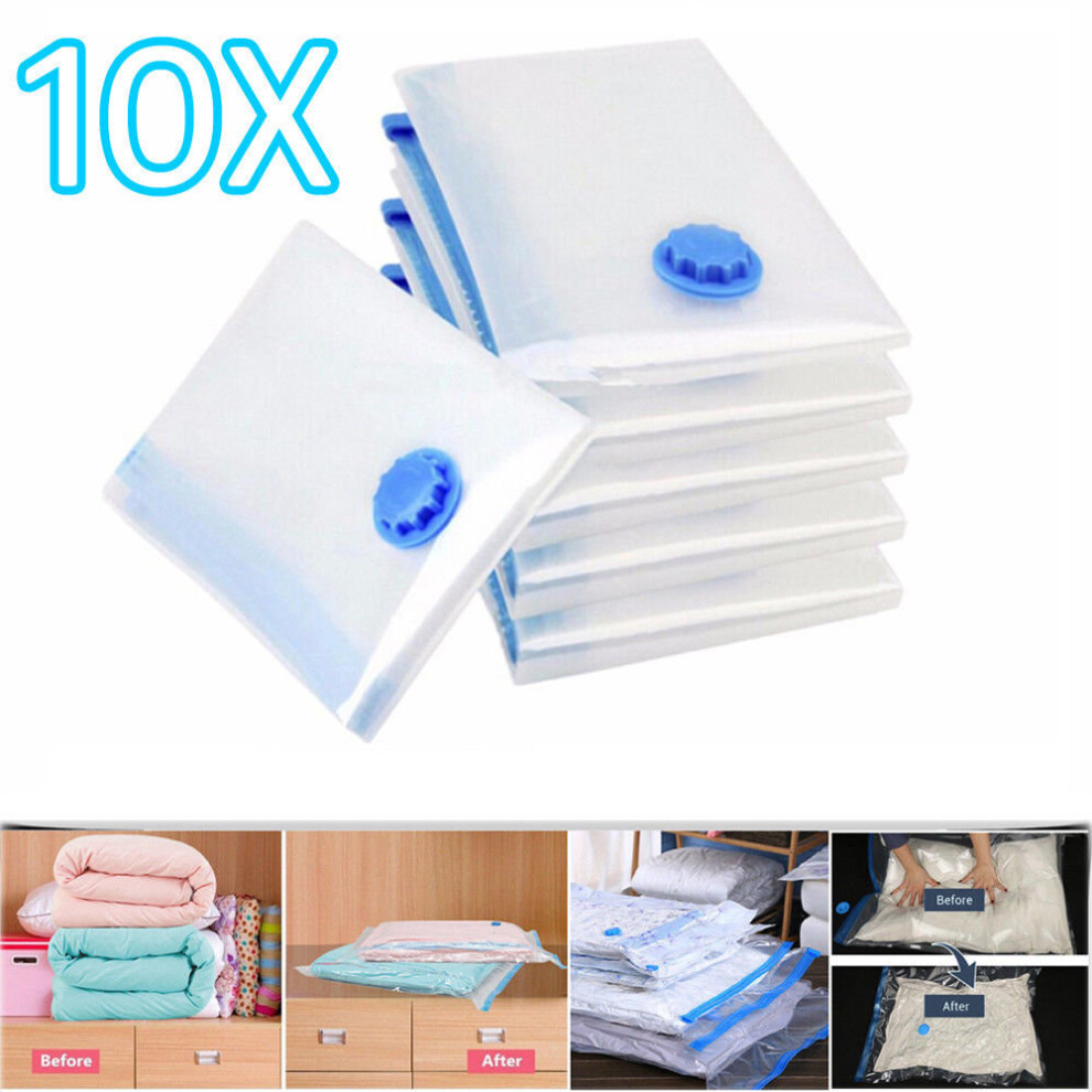 10x Vacuum Storage Bag For Clothes Saving Bag Vaccum Pack Saver 90x50cm