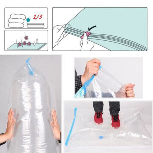 10x Vacuum Storage Bag For Clothes Saving Bag Vaccum Pack Saver 90x50cm 2