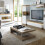Modern Oak Coffee Table in Gloss white, shelf, Living Room 2