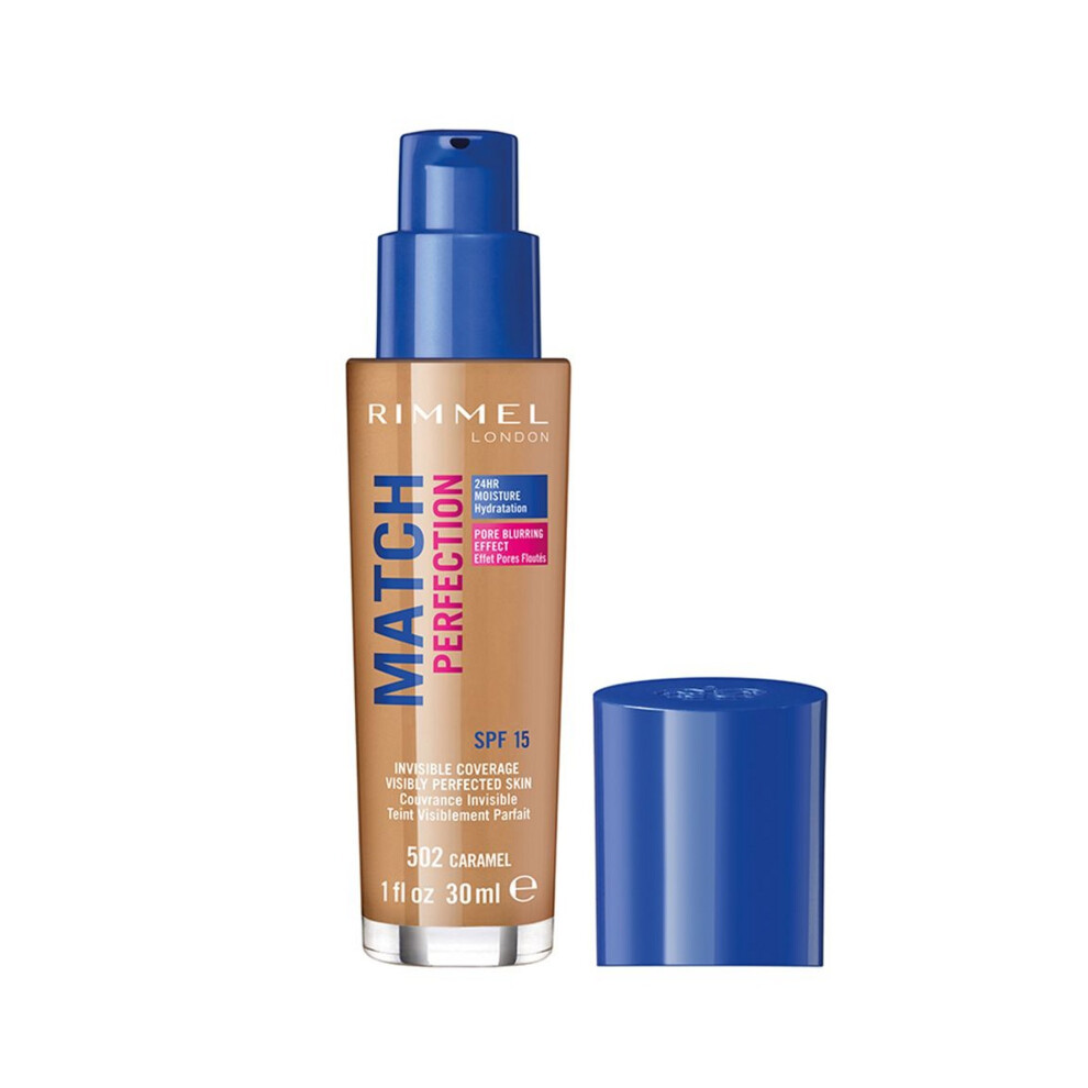 Rimmel London Match Perfection Foundation Invisible Coverage Spf15 30Ml Caramel #502