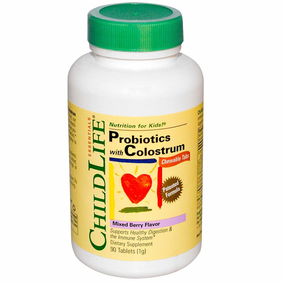 ChildLife, Probiotics with Colostrum, Mixed Berry, 90 Chewable Tablets