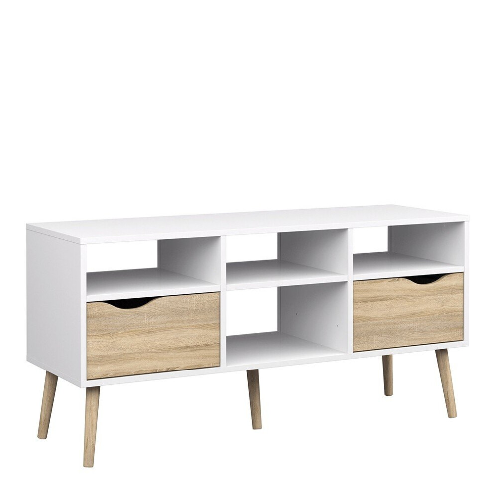 Oslo TV Unit Wide 2 Drawers 4 Shelves