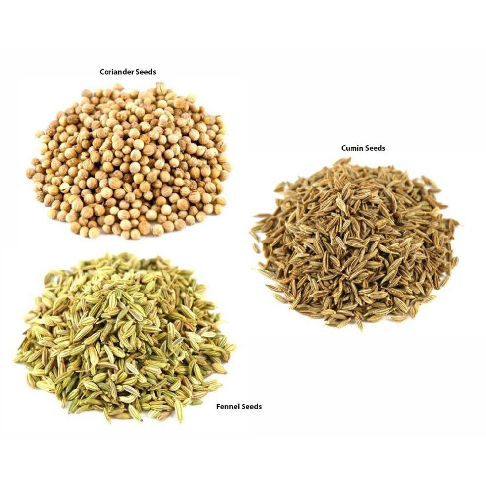 Jalpur Millers Spice Combo Pack - Cumin Seeds 100G - Coriander Seeds 100G - Fennel Seeds 100G (3 Pack)