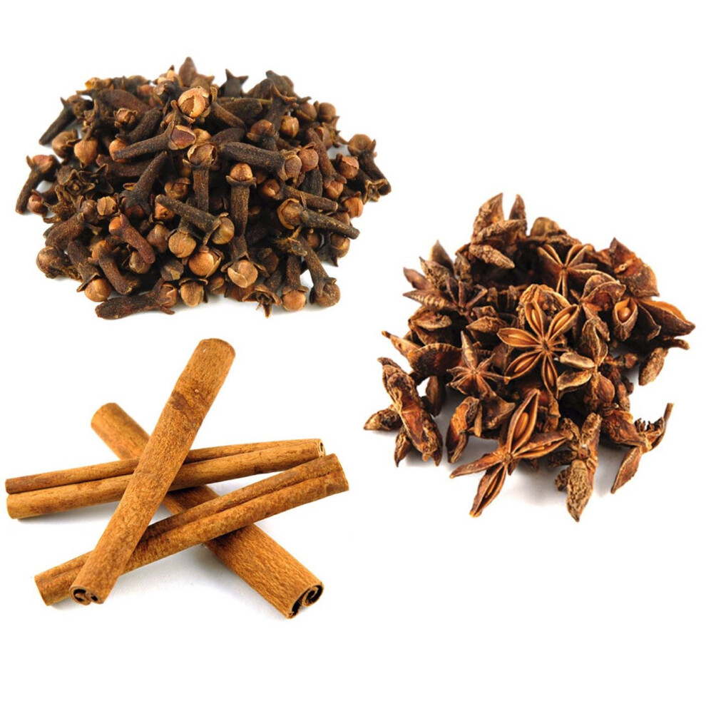 Jalpur - Christmas Spice Combo -Star Anise, Cinnamon Quills & Cloves - 100g Each