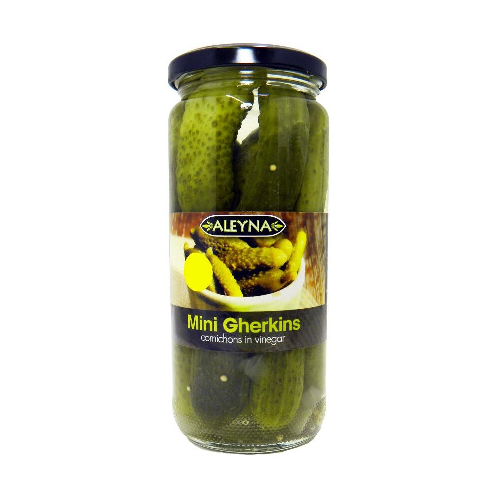 Aleyna Mini Gherkins In Vinegar - 500G Each, Crisp Pickled Cucumbers For Sandwiches