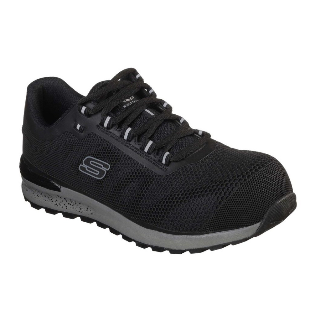 (7 UK, Black) Skechers Mens Bulklin Lace Up Safety Shoes