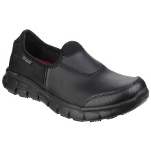 (8 UK, Black) Skechers Occupational Womens/Ladies Sure Track Slip On Work Shoes
