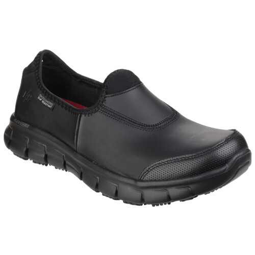(5 UK, Black) Skechers Occupational Womens/Ladies Sure Track Slip On Work Shoes