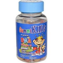 GummiKing, Omega-3 DHA + EPA för barn, Hallon, Apelsin och Citron, 60 Gummies