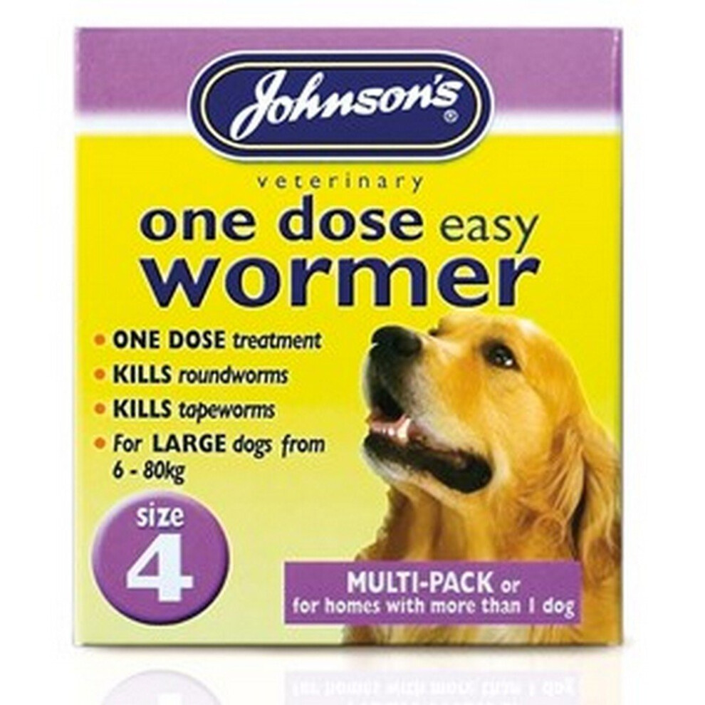 Johnsons 1 Dose Wormer Tablets For Large Dogs (3 Packs)