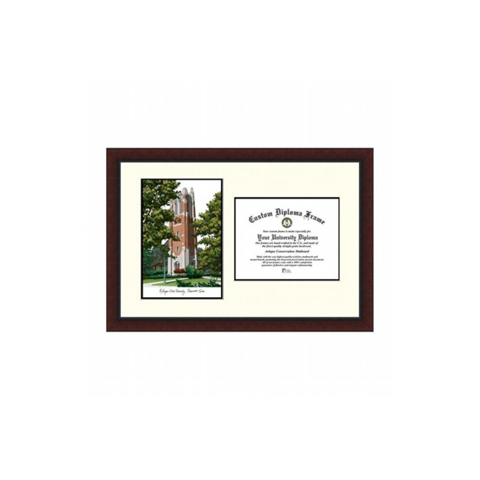 Campusimages MI989LR Michigan State University Beaumont Hall Legacy Alumnus Framed Lithograph-image-OPC-P58Y9H2-NEW