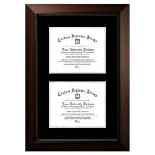 Campus Images LEGBS001DD-810 8 x 10 in. Double Degree Legacy Black Certificate Frame with Black & Silver Mats