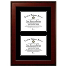 Campus Images HMBB001DD-8511 8.5 x 11 in. Double Degree Honors Mahogany Certificate Frame with Double Black Mats