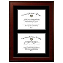 Campus Images HMBB001DD-1114 11 x 14 in. Double Degree Honors Mahogany Certificate Frame with Double Black Mats