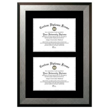 Campus Images HSBS001DD-8511 8.5 x 11 in. Double Degree Honors Silver Certificate Frame with Black & Silver Mats