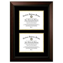 Campus Images LEGBG001DD-8511 8.5 x 11 in. Double Degree Legacy Black Certificate Frame with Black & Gold Mats