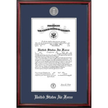 Campus Images AFCPT0028.5x11 8.5 x 11 in. Patriot Frames Air Force Certificate Petite Cherry Frame with Silver Medallion