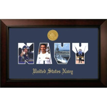 Campus Images NASSLG001S Patriot Frames Navy Collage Photo Legacy Black Cherry Frame with Gold Medallion